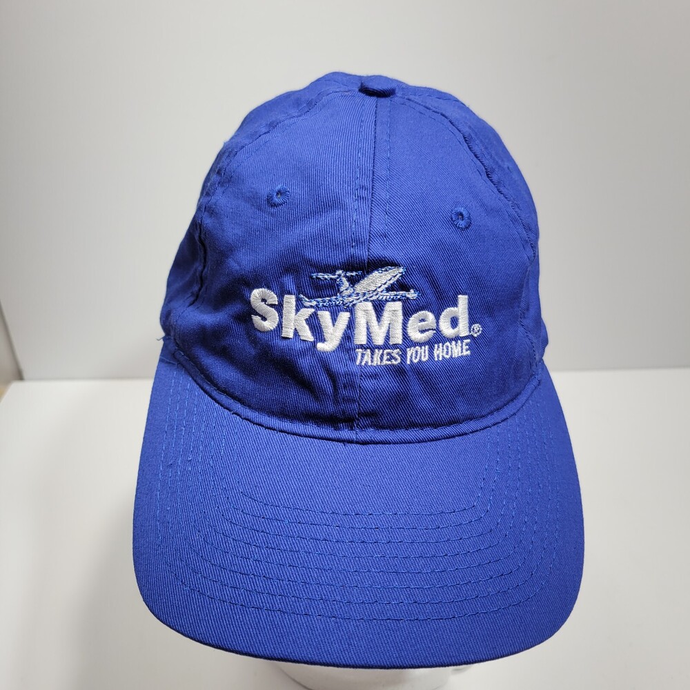 Port & Company Hat Cap Strapback Blue Baseball Hiker Hiking Sky Med Mens